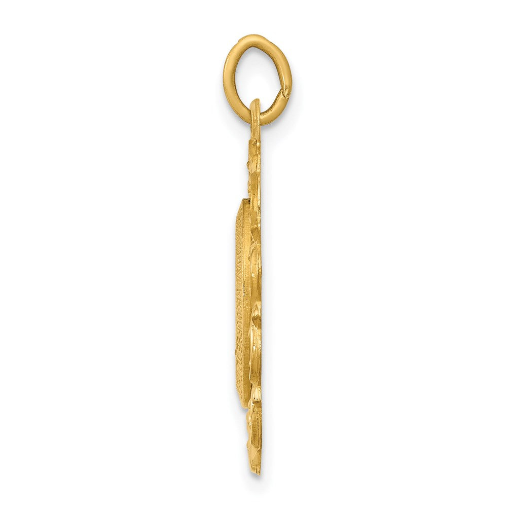 14k Yellow Gold Miraculous Medal Charm