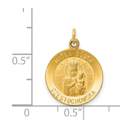 14k Yellow Gold Matka Boska Medal Charm