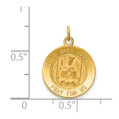 14k Yellow Gold Jesus Mary Joseph Medal Charm