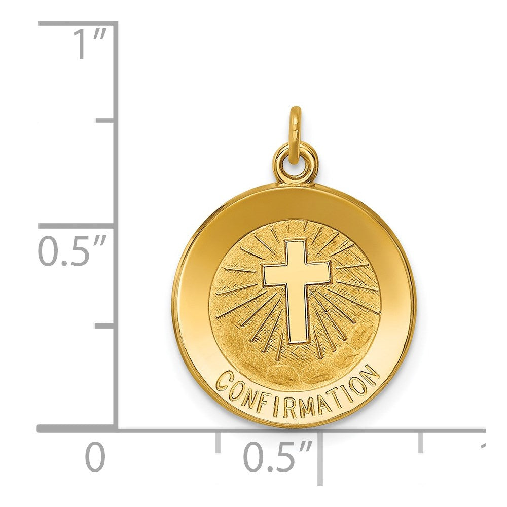 14k Yellow Gold Confirmation Medal Charm