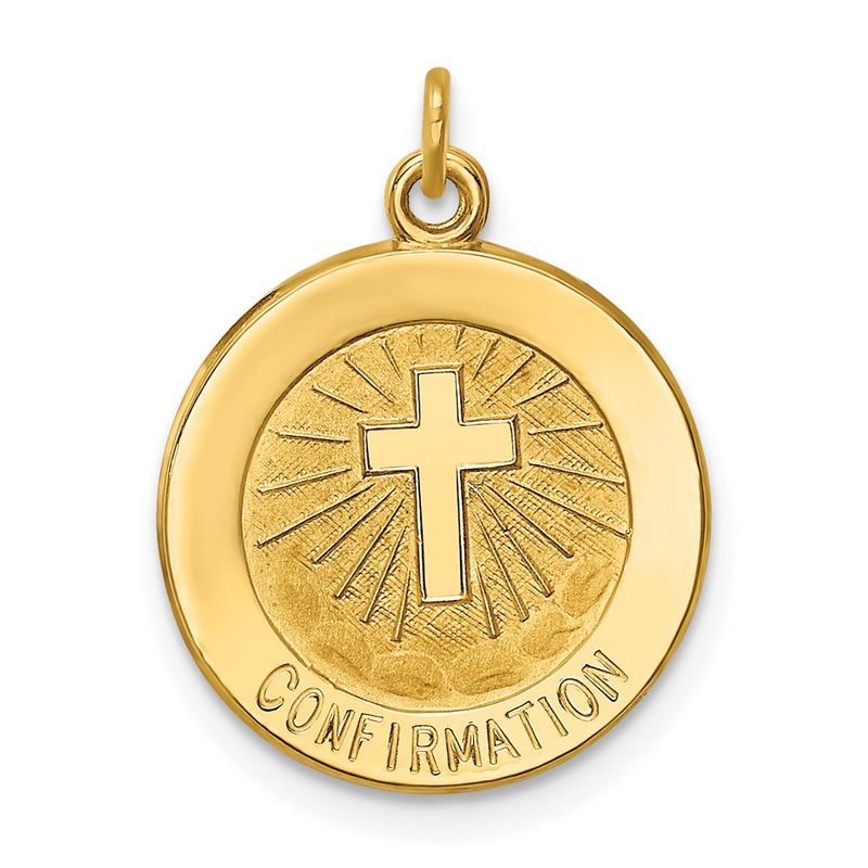 14k Yellow Gold Confirmation Medal Charm
