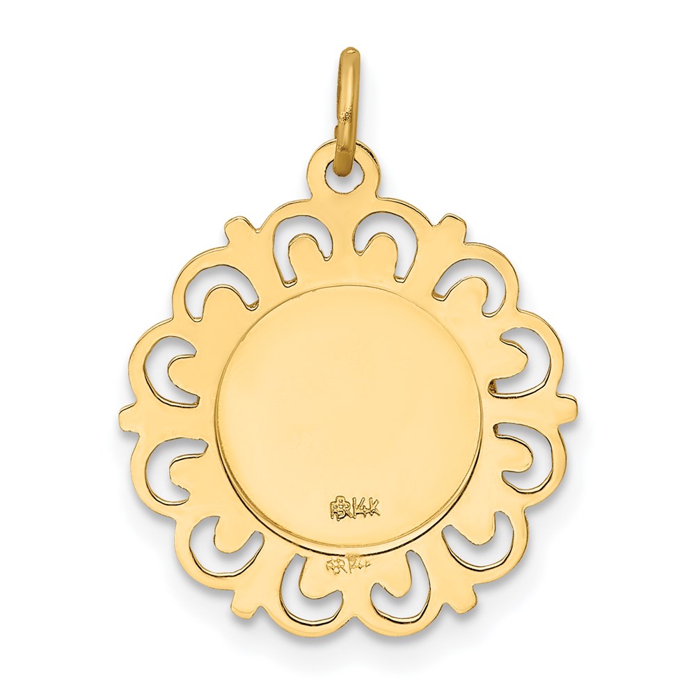 14k Yellow Gold Confirmation Medal Charm
