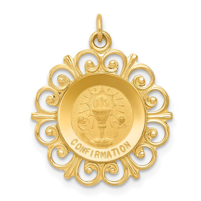 14k Yellow Gold Confirmation Medal Charm