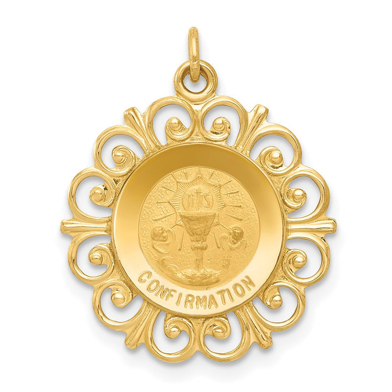14k Yellow Gold Confirmation Medal Charm