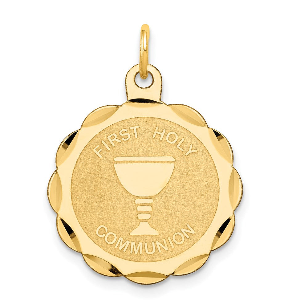 14k Yellow Gold First Holy Communion Disc Charm