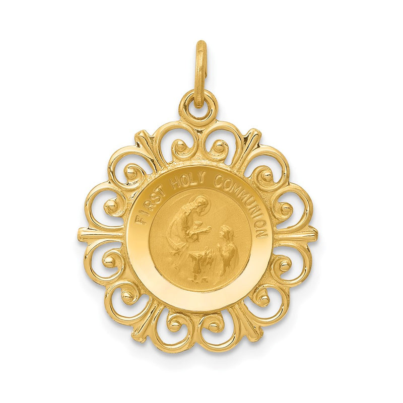 14k Yellow Gold First Holy Communion Charm