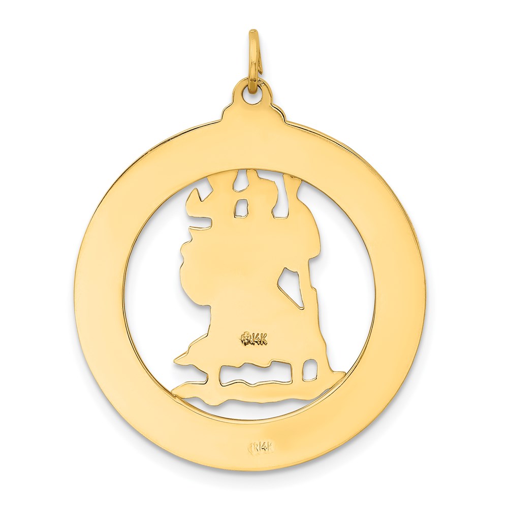 14k Yellow Gold Saint Christopher Medal Pendant