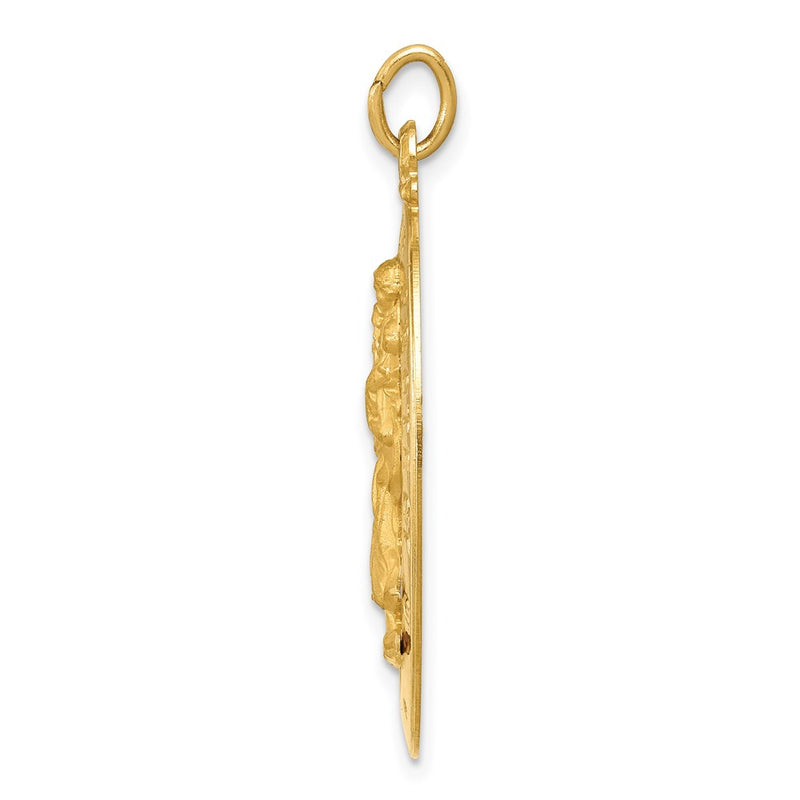 14k Yellow Gold Saint Christopher Medal Pendant