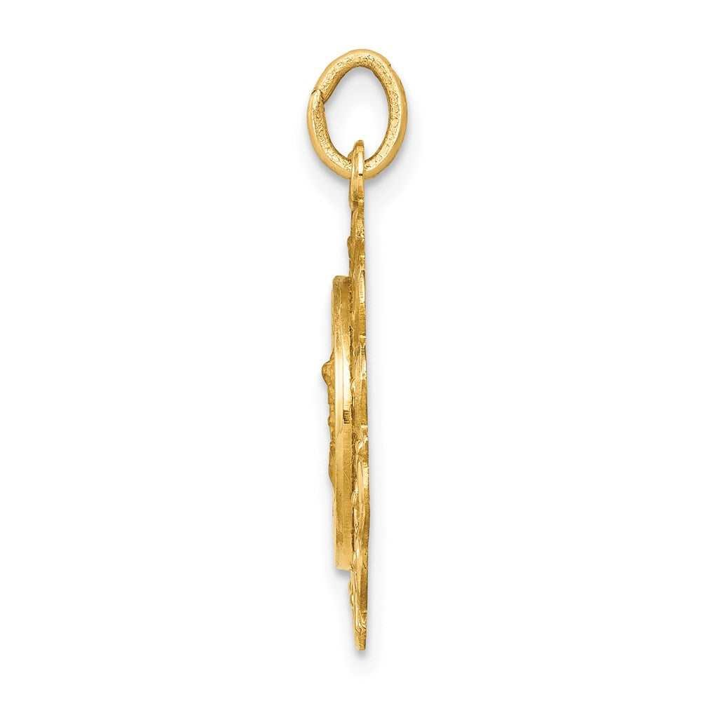 14k Yellow Gold Saint Michael Medal Charm