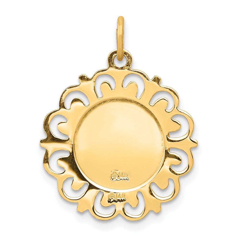 14k Yellow Gold Saint Michael Medal Charm