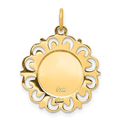 14k Yellow Gold Saint Michael Medal Charm