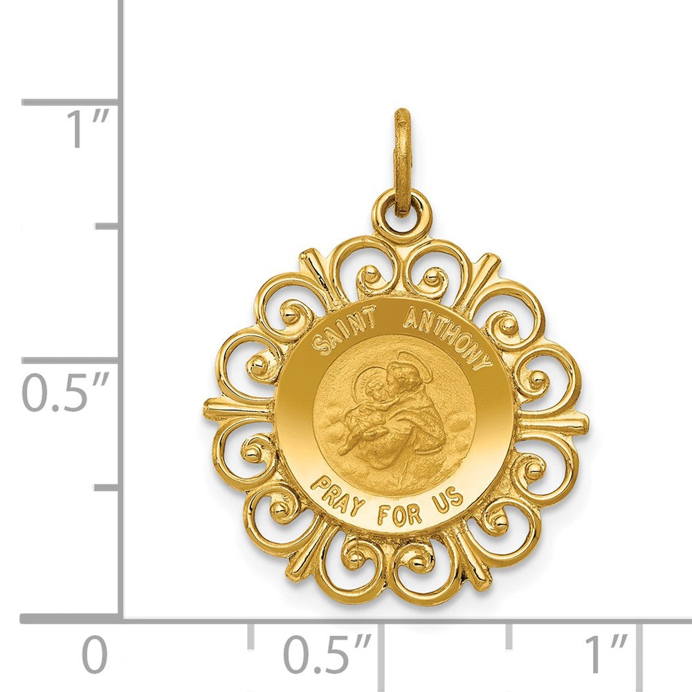 14k Yellow Gold Saint Anthony Medal Charm