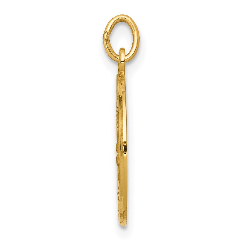 14k Yellow Gold Guardian Angel Medal Charm