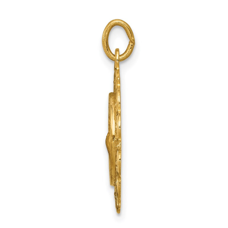 14k Yellow Gold Saint Francis of Assisi Medal Pendant