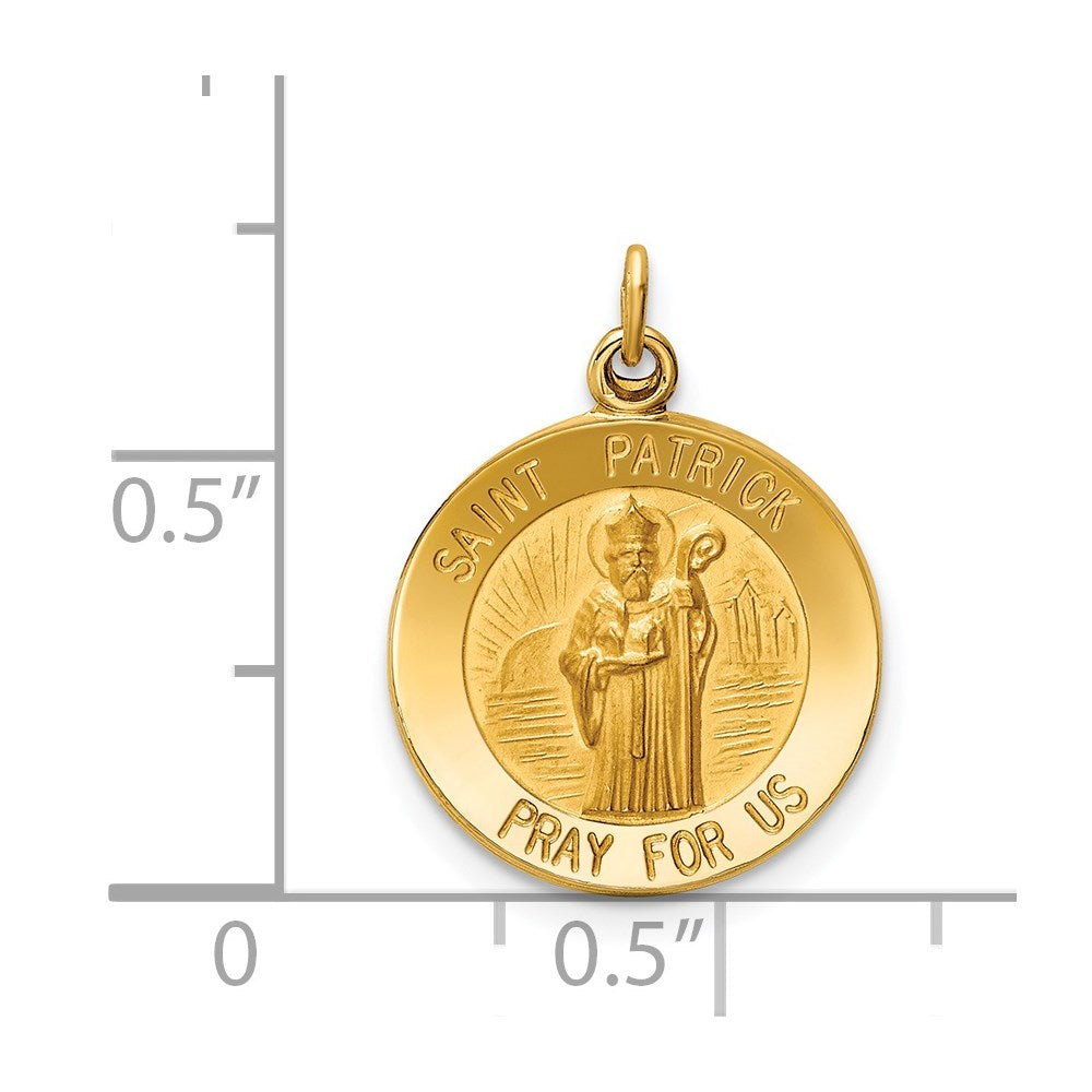 14k Yellow Gold Saint Patrick Medal Charm