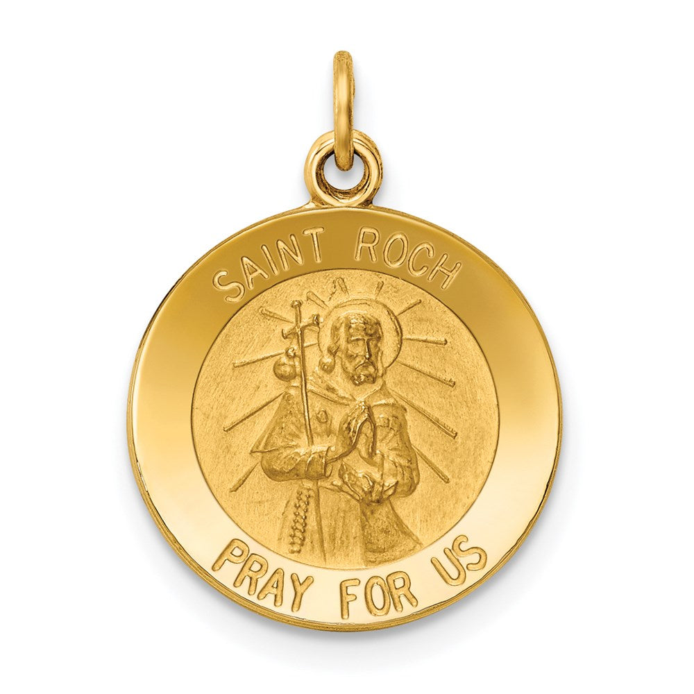 14k Yellow Gold Saint Roch Medal Charm
