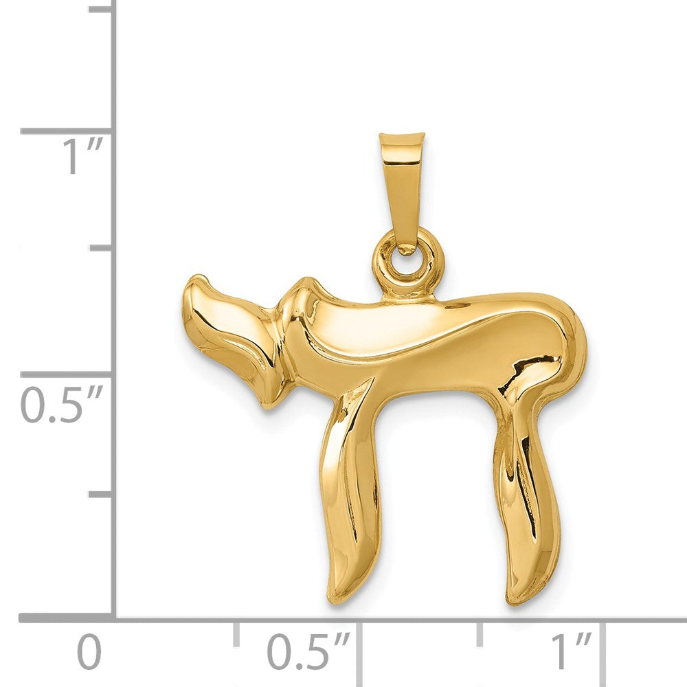 14k Yellow Gold Chai Pendant