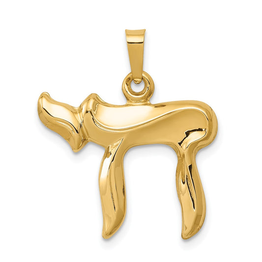 14k Yellow Gold Chai Pendant