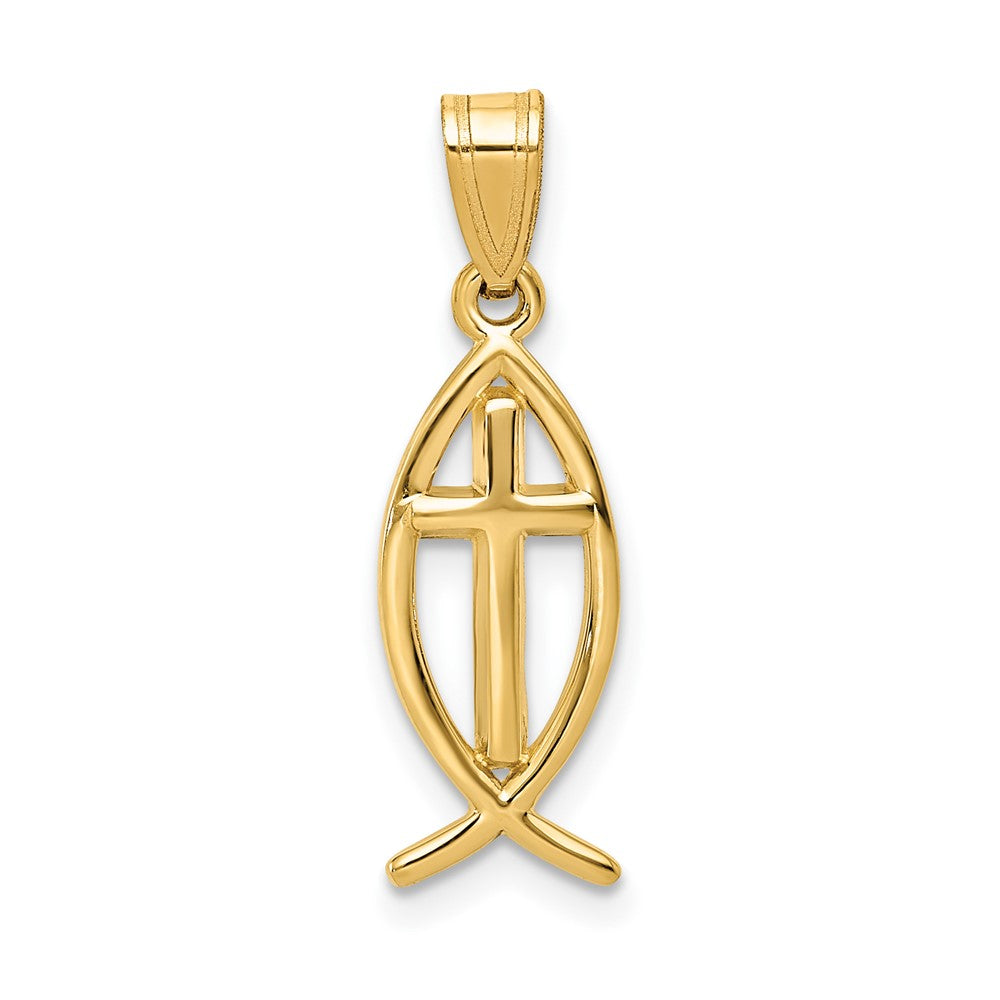 14k Yellow Gold Ichthus Fish Pendant