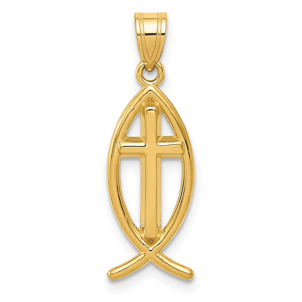 14k Yellow Gold Ichthus Fish Pendant