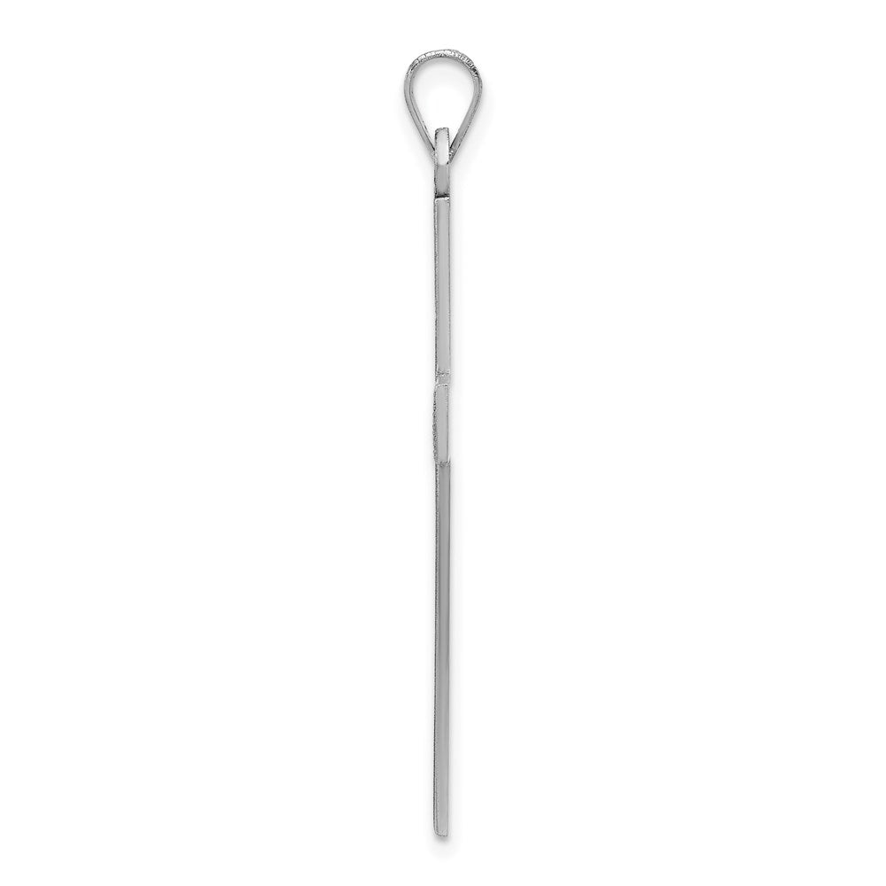14k White Gold White Laser Etched Cross Charm