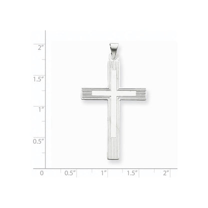 14k White Gold White Cross Charm