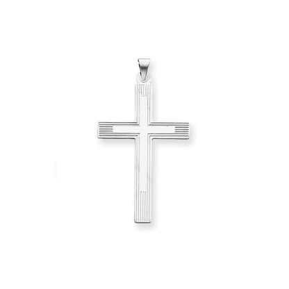 14k White Gold White Cross Charm