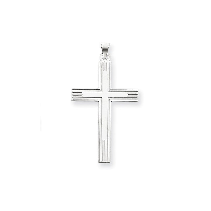14k White Gold White Cross Charm
