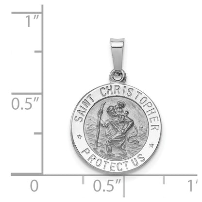 14k White Gold Saint Christopher Medal Charm