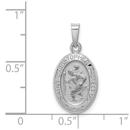 14k White Gold Saint Christopher Medal Charm