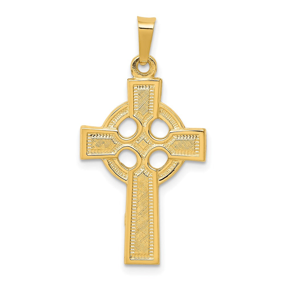14k Yellow Gold Celtic Cross Charm