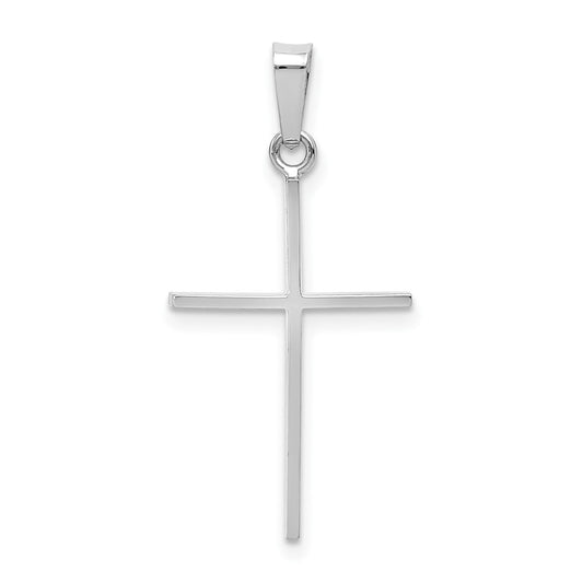 14k White Gold Cross Charm