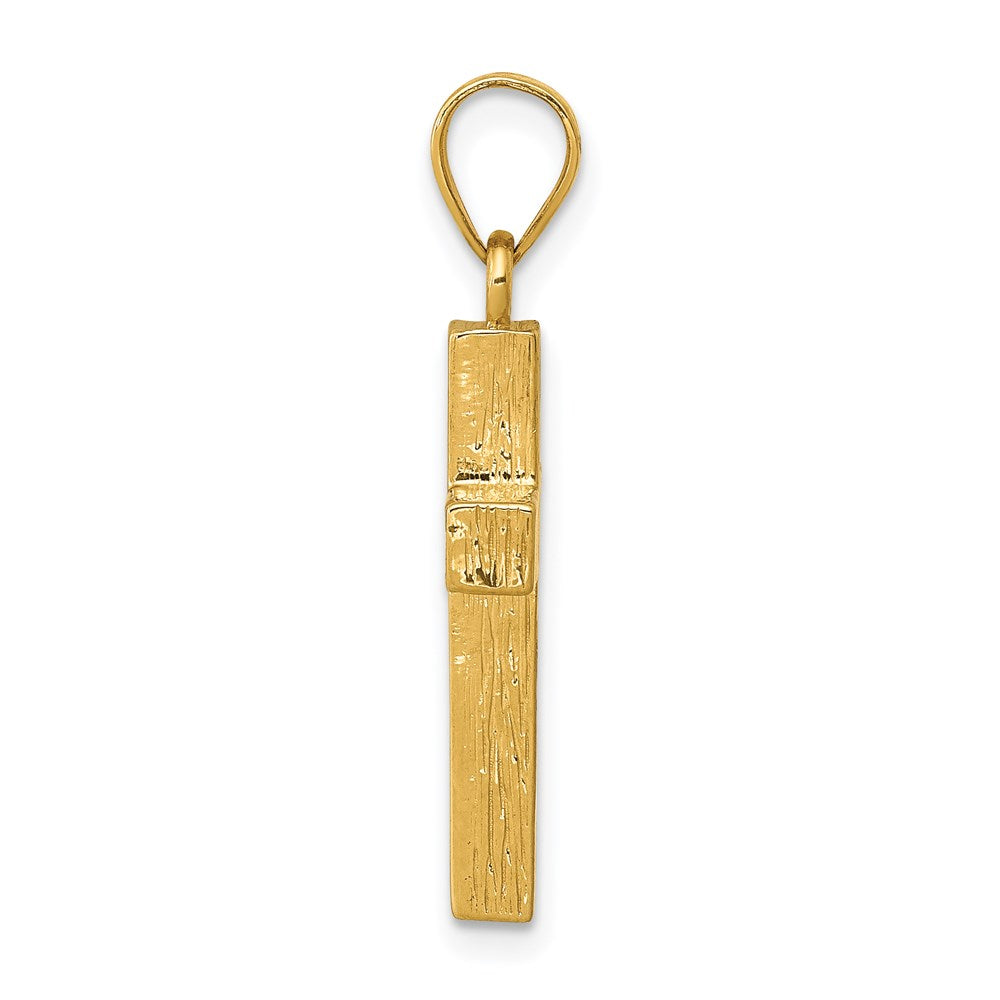 14k Yellow Gold Epoxy Latin Cross Pendant