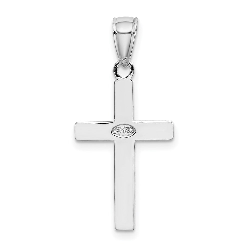 14k White Gold Polished Cross Charm