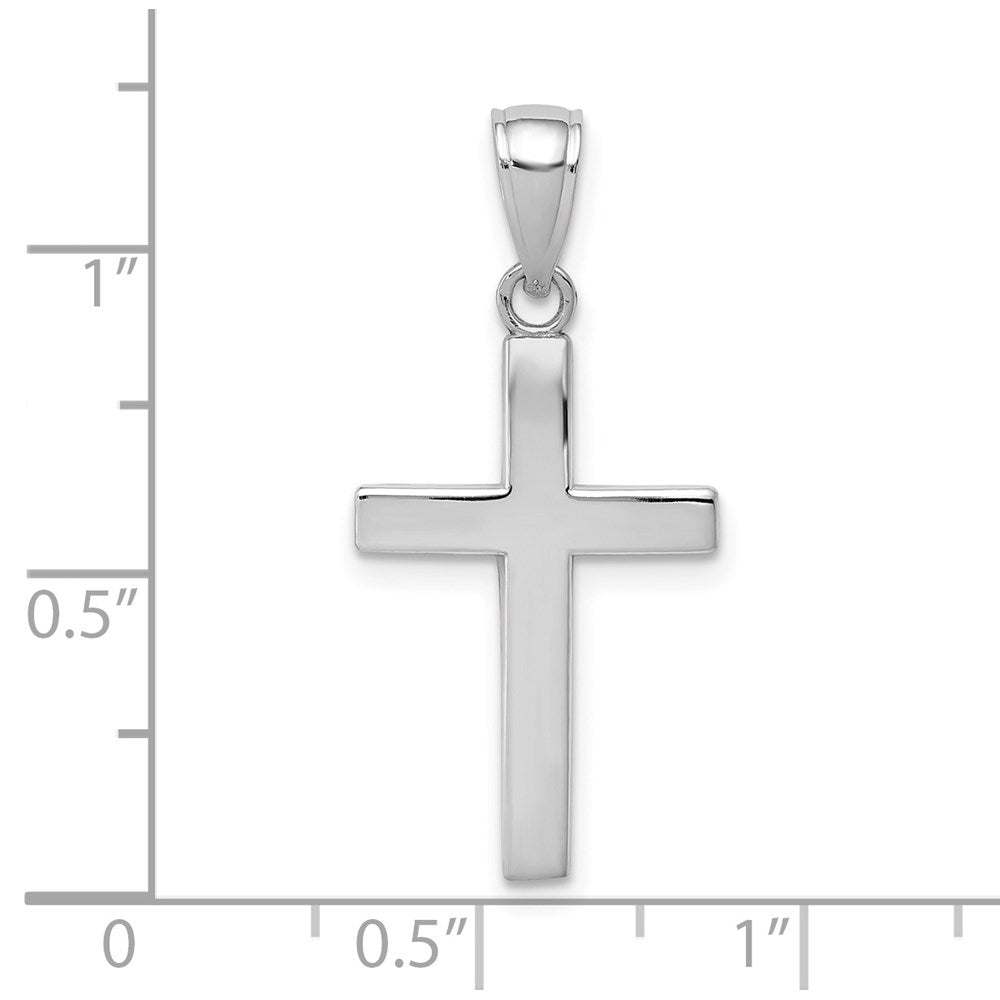 14k White Gold Polished Cross Charm