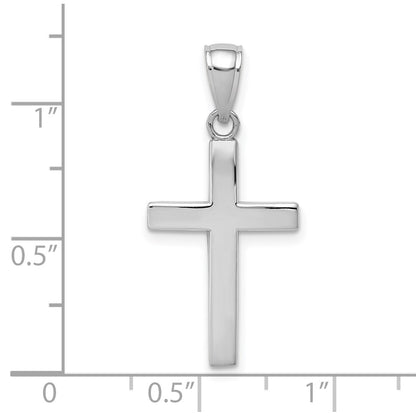 14k White Gold Polished Cross Charm