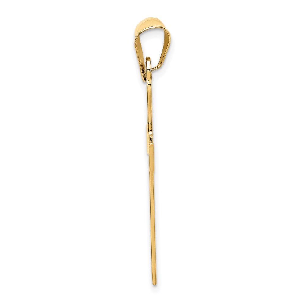 14k Yellow Gold Polished Cross Pendant