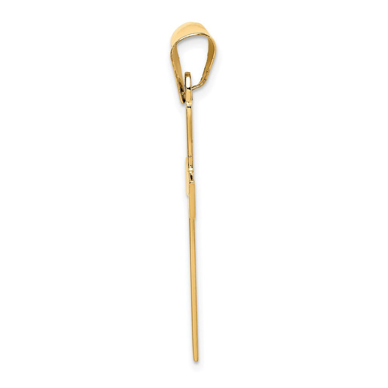 14k Yellow Gold Polished Cross Pendant