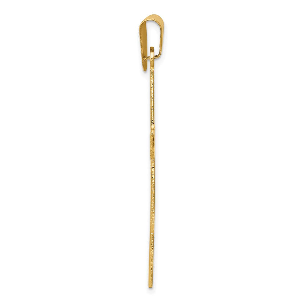 14k Yellow Gold Polished Cross Pendant