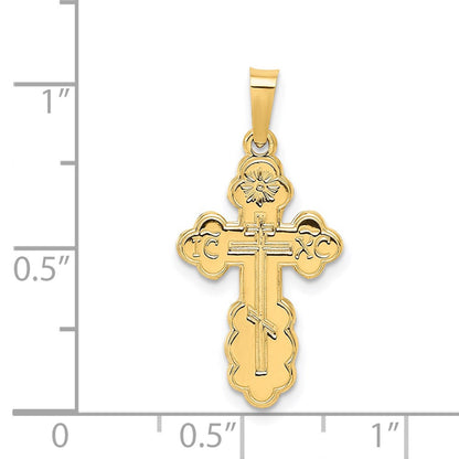 14k Yellow Gold Eastern Orthodox Cross Charm
