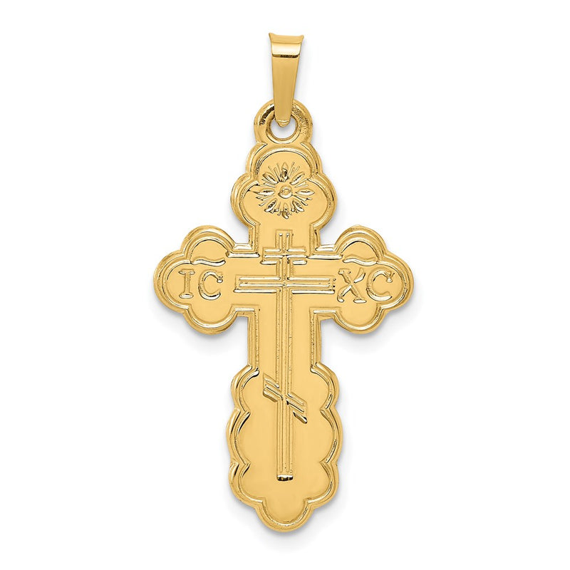 14k Yellow Gold Eastern Orthodox Cross Pendant