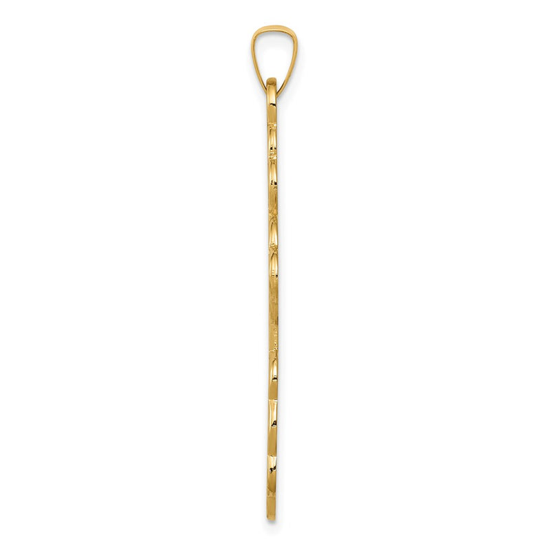 14k Yellow Gold Eastern Orthodox Cross Pendant