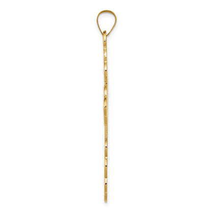 14k Yellow Gold Eastern Orthodox Cross Pendant