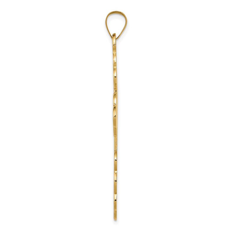 14k Yellow Gold Eastern Orthodox Cross Pendant