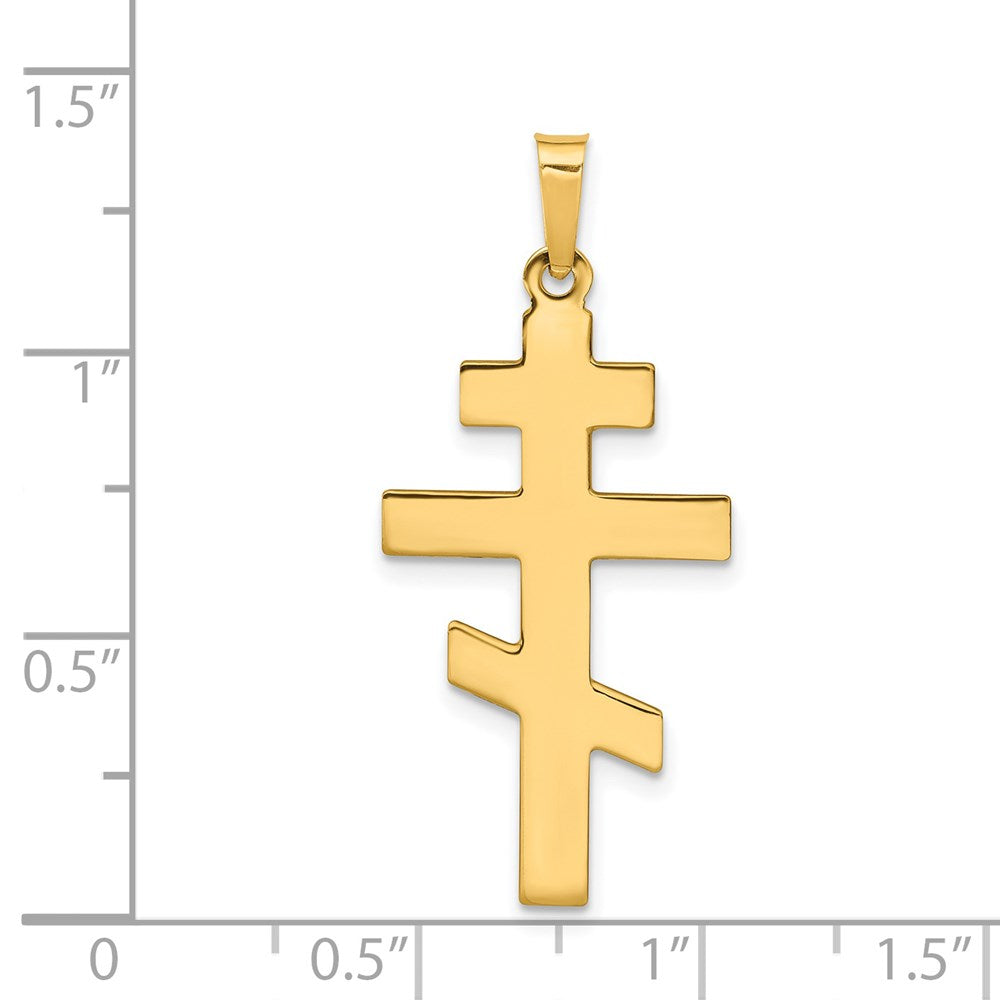 14k Yellow Gold Eastern Orthodox Cross Charm