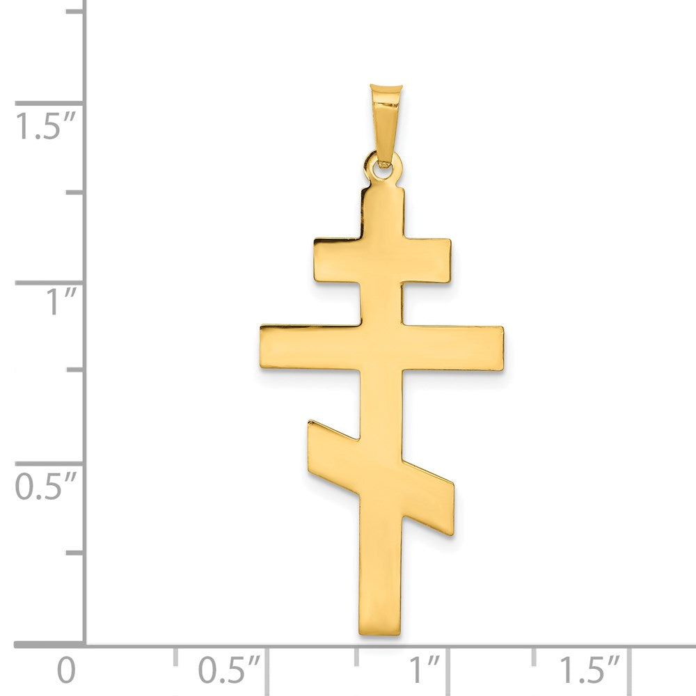 14k Yellow Gold Eastern Orthodox Cross Pendant