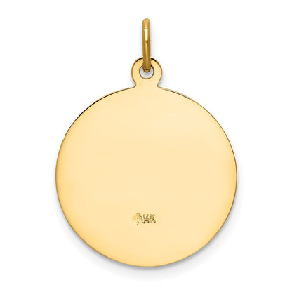 14k Yellow Gold Our Lady of San Juan Medal Pendant