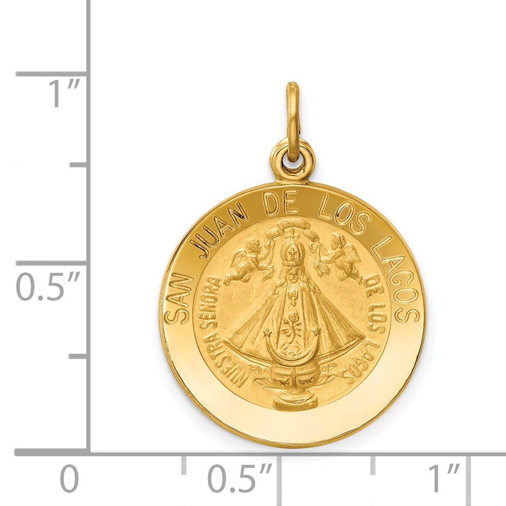 14k Yellow Gold Our Lady of San Juan Medal Pendant