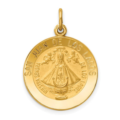 14k Yellow Gold Our Lady of San Juan Medal Pendant