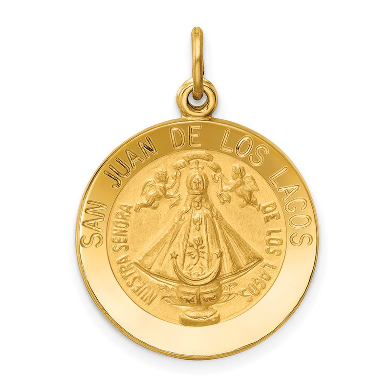 14k Yellow Gold Our Lady of San Juan Medal Pendant
